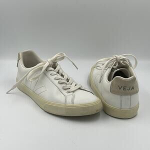 VEJA Esplar Leather Logo Sneakers White sz 10
